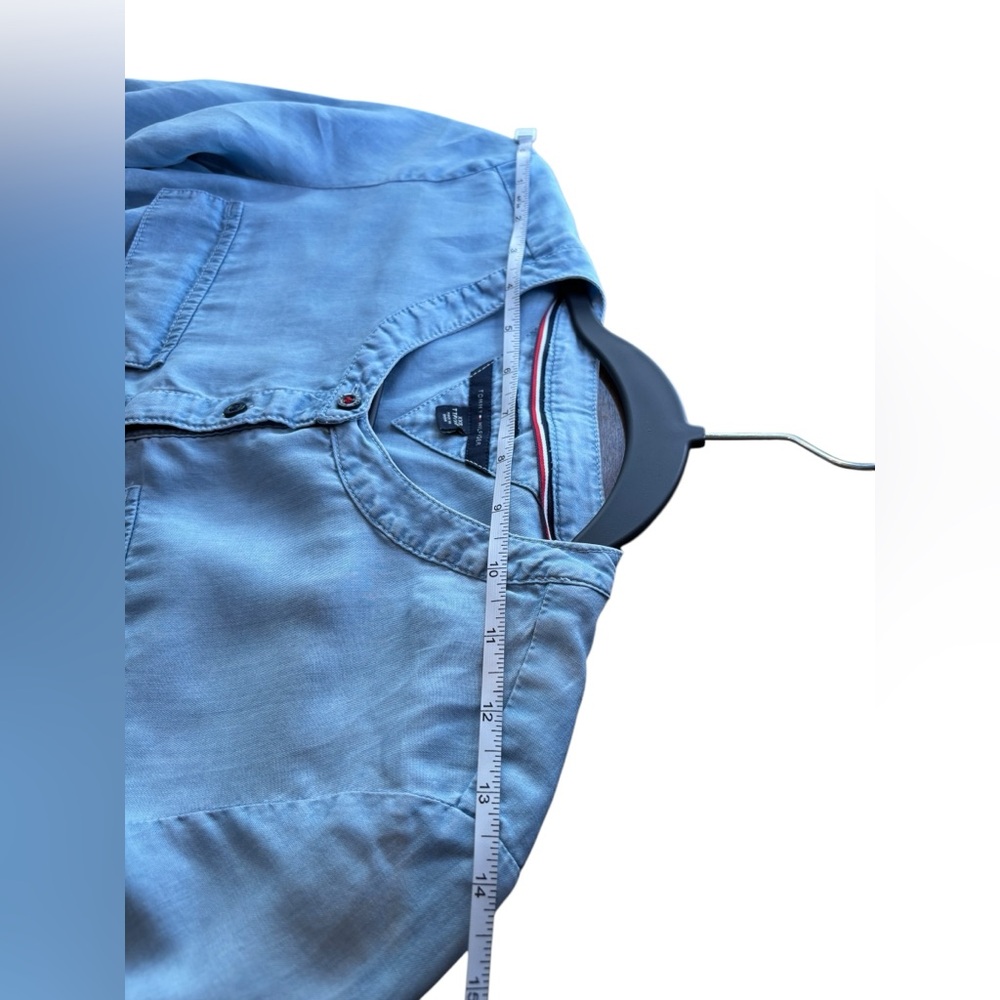 Tommy Hilfiger Light Blue Chambray Top with Buttons XXS - Picture 6 of 8